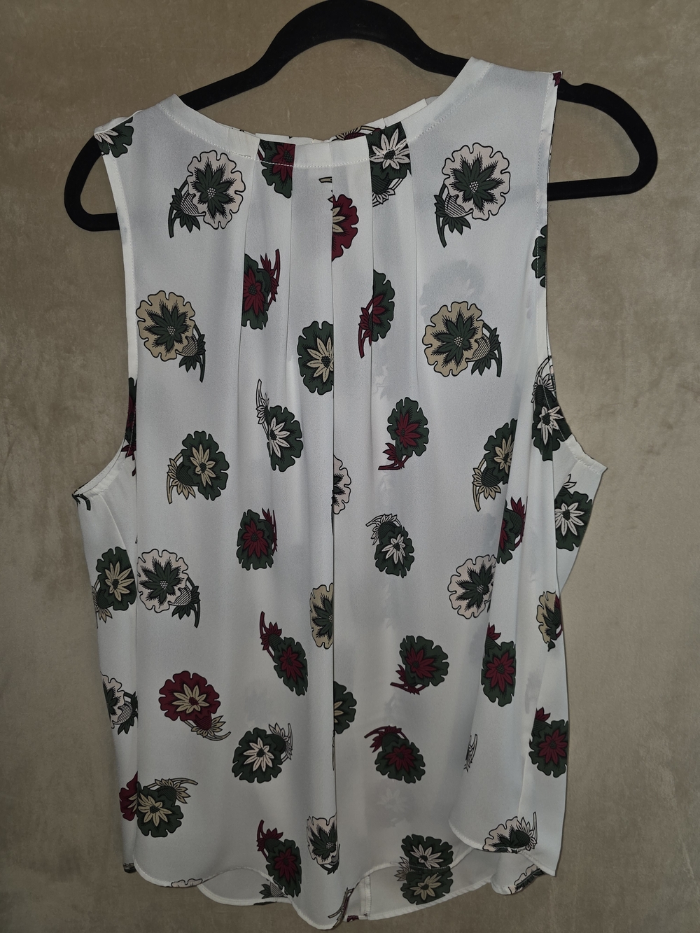 Ann Taylor White Sleeveless Floral Print Camisole
